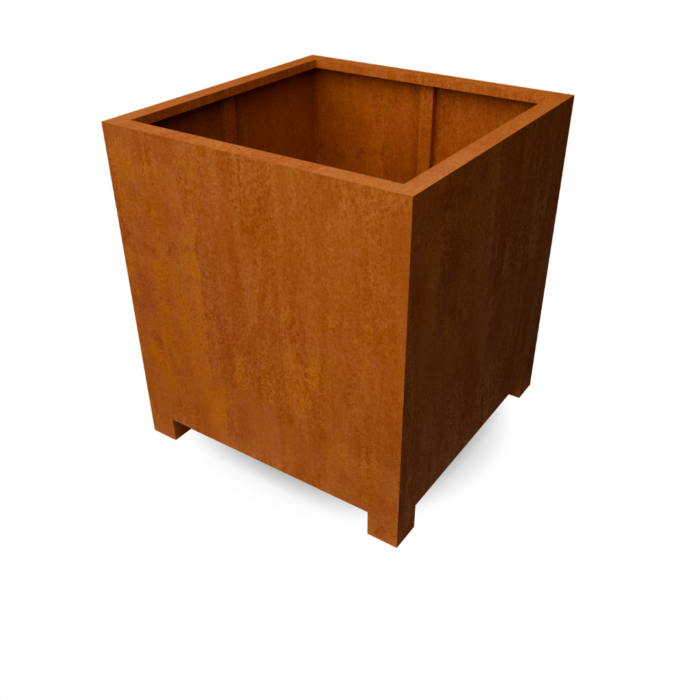 Geroba Artesa plantenbak cortenstaal met 10 cm poten L100 x B100 x H110 cm – bruin