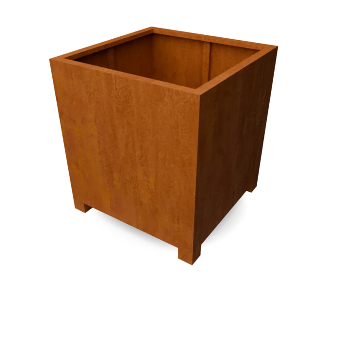 Geroba Artesa plantenbak cortenstaal met 10 cm poten L100 x B100 x H110 cm - bruin