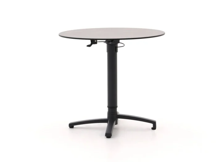 Bellagio tuinmeubelen Canzo klaptafel Ø80 (h:73/109cm) verstelbaar - Zwart