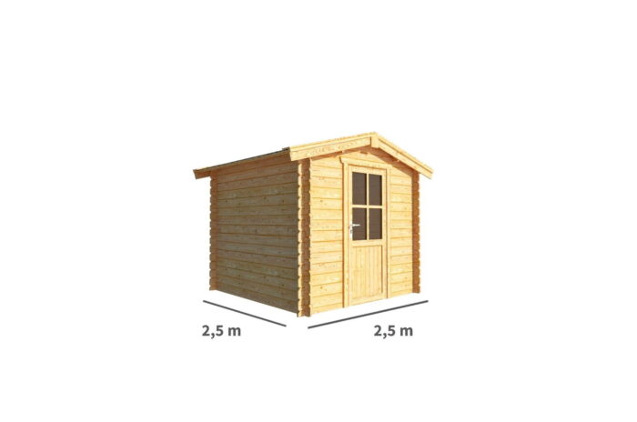 Warentuin collection Blokhut, tuinhuisje Fenna-Nadine 250 cm bij 250 cm diep zadeldak – bruin