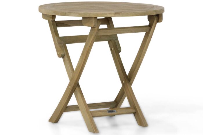 Garden Collections Derby inklapbare tuintafel 80 cm – Old teak greywash