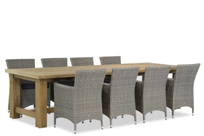 Garden Collections Dublin/Fourmile 300 cm dining tuinset 9-delig – Grijs-antraciet