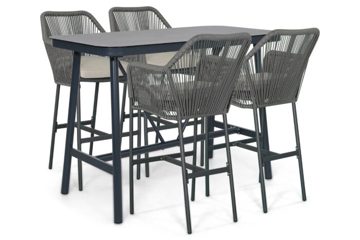 De Laan Projects Laan Marbella/Tavano 150×75 cm barset 5-delig – Grijs-antraciet