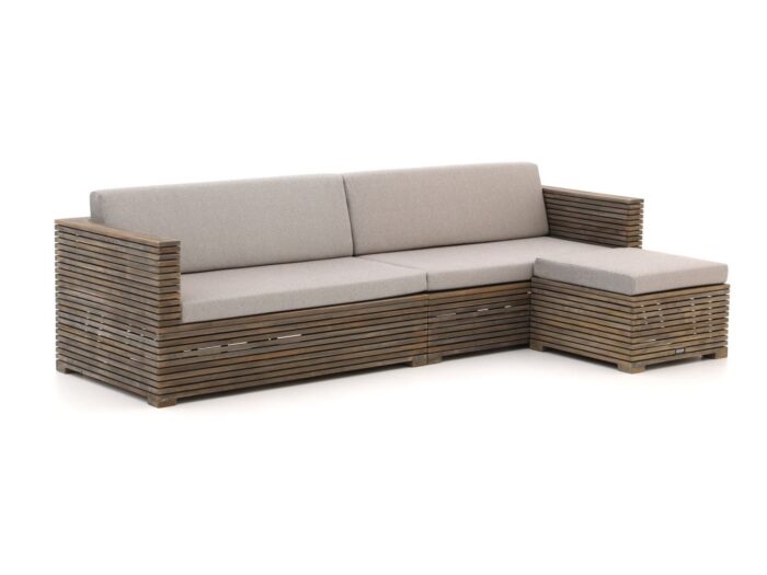 ROUGH Furniture ROUGH-C chaise longue loungeset 3-delig Laagste prijsgarantie! – Bruin