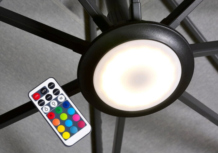 Platinum Parasolverlichting LED veelkleurig zwart zonwering