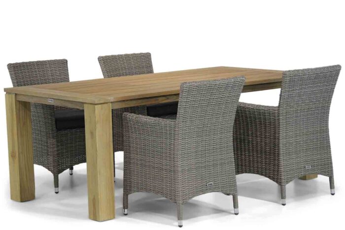 Garden Collections Dublin/Brighton 200 cm dining tuinset 5-delig – Grijs-antraciet