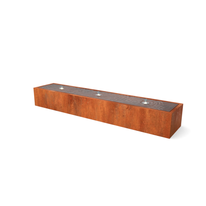 Geroba Taula cortenstaal watertafel 3000x600x400 mm – bruin