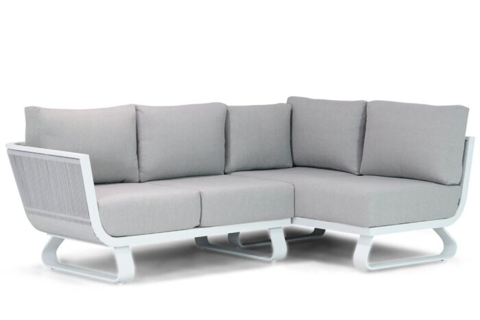 Santika Furniture Corniche chaise longue loungeset 3-delig links – Wit
