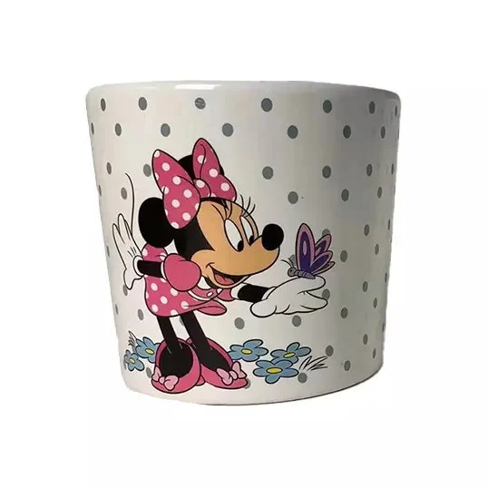 Disney Bloempot Minnie dia 10.5x11 cm - roze;wit
