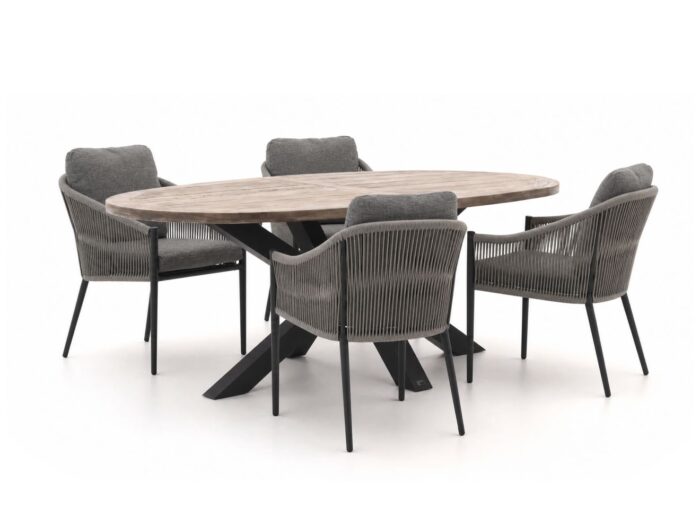 Bellagio tuinmeubelen + 15% kassakorting | Bellagio Mineo/ROUGH-Y Ellips 200cm dining tuinset 5-delig