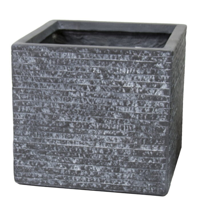Mcollections Bloempot Pot kubus Utah b27h28 grafiet Fiberclay clayfibre