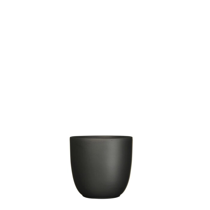 Mica decorations Bloempot Pot rond es/12 tusca 13 x 13.5 cm zwart mat Mica