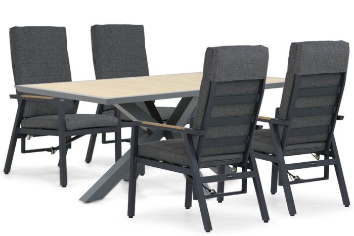 Lifestyle Garden Furniture Marseille/Palermo 181 cm dining tuinset 5-delig – Grijs-antraciet