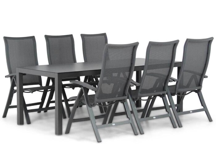 Presto Lucardo/Madras 220 cm dining tuinset 7-delig – Grijs-antraciet