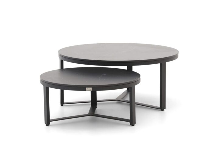 Bellagio tuinmeubelen Bellagio Ficarolo lounge tuintafelset ø85cm(h:35cm)/ø65cm (h:30cm) Laagste prijsgarantie! – Zwart