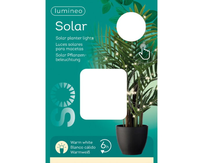 Lumineo Solar plantlampjes warm wit – grijs