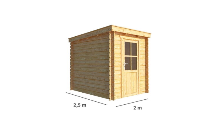 Warentuin collection Blokhut, tuinhuisje Els-Nola 200 cm bij 250 cm diep lessenaarsdak – bruin