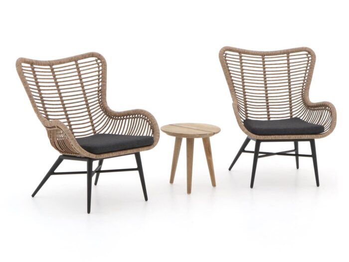 Intenso Furniture Intenso Rovello/ROUGH-K 40cm lounge balkonset 3-delig Laagste prijsgarantie! – Bruin