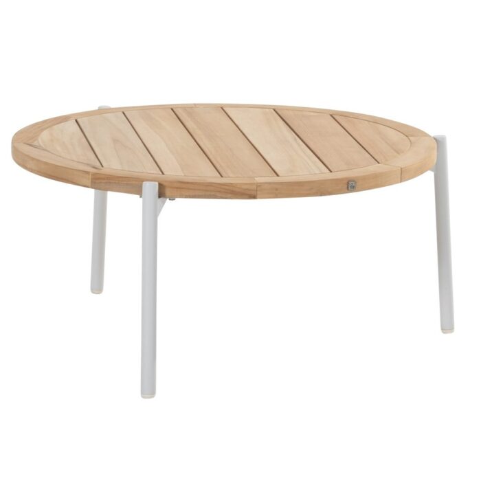 4so Yoga Coffee Tafel Natural Teak Frost Grey dia. 73 cm – grijs