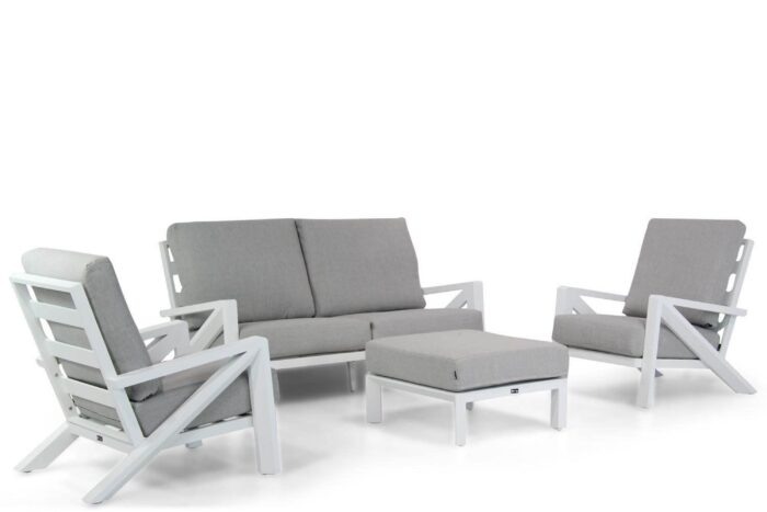 Santika Furniture Cinta stoel-bank loungeset 4-delig – Grijs-antraciet