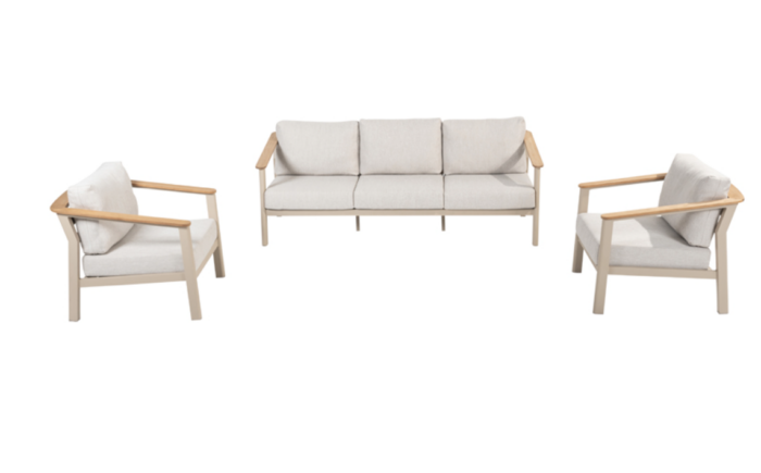Taste Olivia loungeset 3-zits lounge bank 2x lounge stoel Latte – bruin