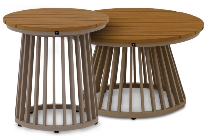 Domani Furniture Toscana loungetafelset 2-delig – Taupe-naturel-bruin