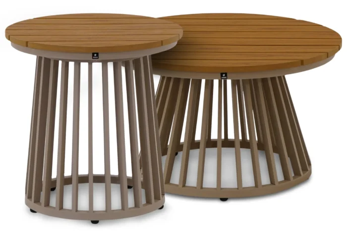 Domani Furniture Toscana loungetafelset 2-delig - Taupe-naturel-bruin