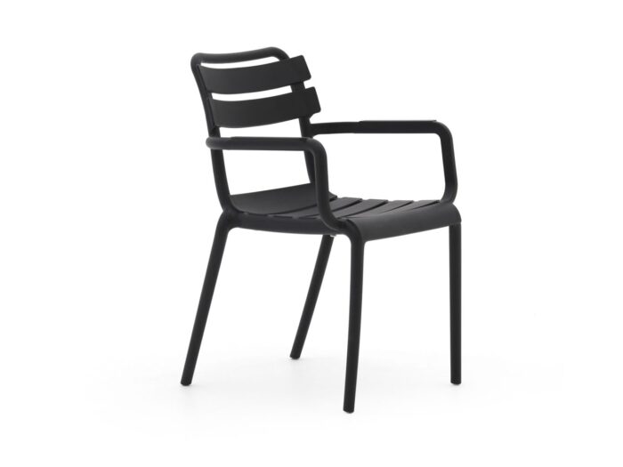 Forza Furniture Forza Vico dining tuinstoel stapelbaar Laagste prijsgarantie! – Zwart