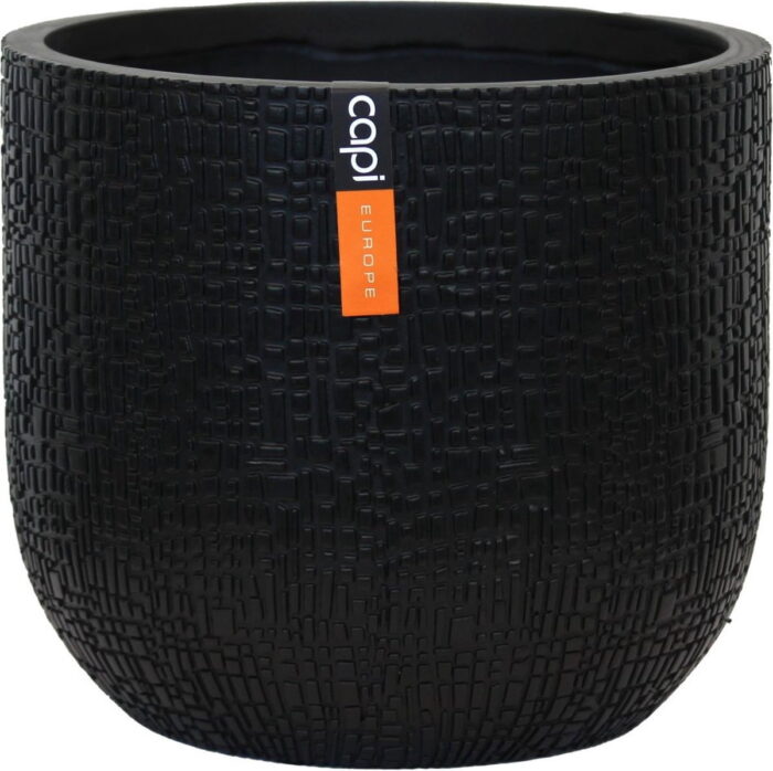 Capi europe Pot bol Skin 9×8 zwart bloempot