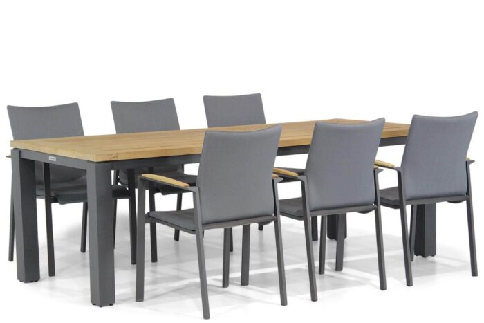 Lifestyle Garden Furniture Brandon/Veneto 230 cm dining tuinset 7-delig – Grijs-antraciet