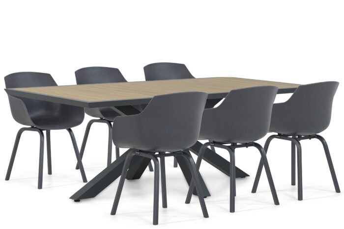 Lifestyle Garden Furniture Salina/Palermo 215 cm dining tuinset 7-delig – Grijs-antraciet