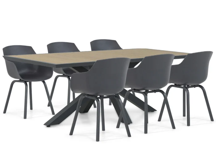 Lifestyle Garden Furniture Salina/Palermo 215 cm dining tuinset 7-delig - Grijs-antraciet