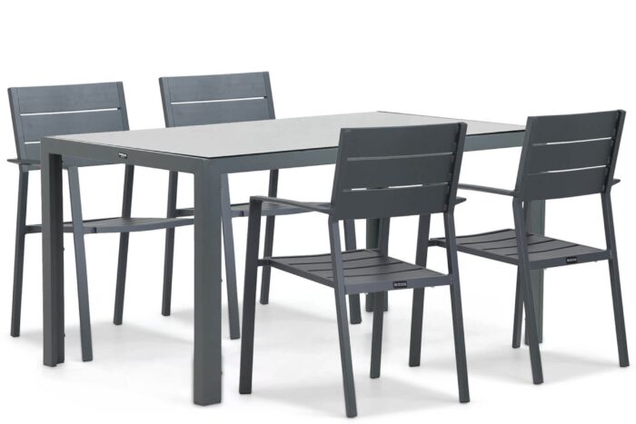Lifestyle Garden Furniture Stella/Venustas 150 cm dining tuinset 5-delig – Grijs-antraciet