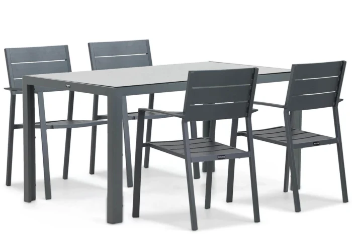 Lifestyle Garden Furniture Stella/Venustas 150 cm dining tuinset 5-delig - Grijs-antraciet