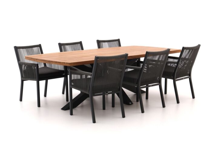 Manifesto Furniture Manifesto Rivola/Induno Deens Ovaal 240cm dining tuinset 7-delig Laagste prijsgarantie! – Bruin