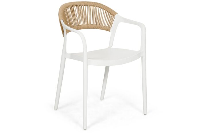 Domani Furniture Toscano dining tuinstoel stapelbaar white – Wit