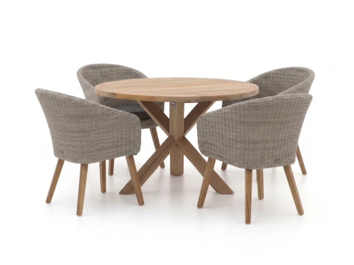 Intenso Furniture Tropea/ROUGH-Y ø120cm dining tuinset 5-delig