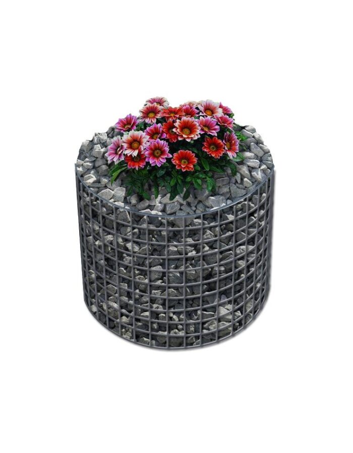Gabiona Deutschland Rond verhoogd bed, buitendiameter 62 cm, hoogte 50 cm, maaswijdte 5 x 5 cm, wanddikte 10 cm