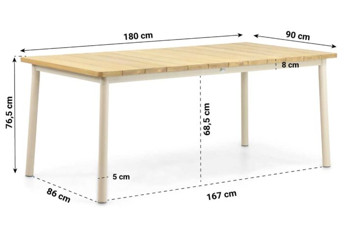 Apple Bee Milou dining tuintafel 180 x 90 cm – Transparant