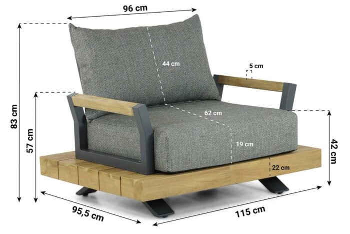 Santika Furniture Supreme lounge tuinstoel – Taupe-naturel-bruin