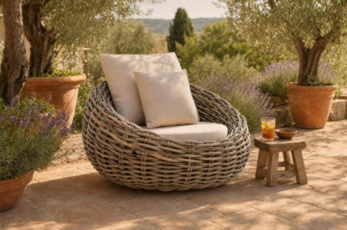Apple Bee Cocoon lounge tuinstoel – Zand/Beige