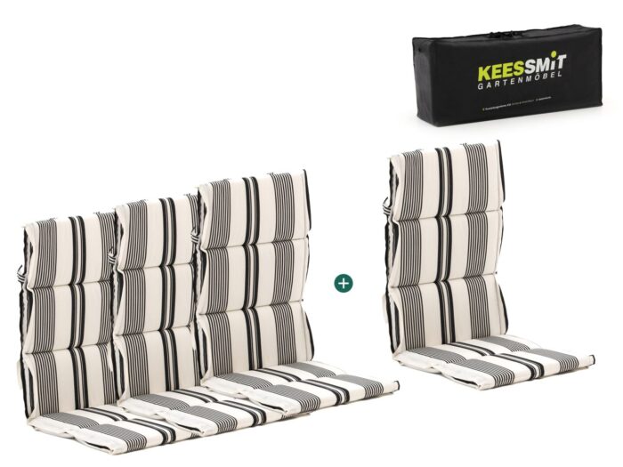 Kees Smit Collectie Madison Fiber hoog tuinkussen set van 4 Laagste prijsgarantie! – Wit