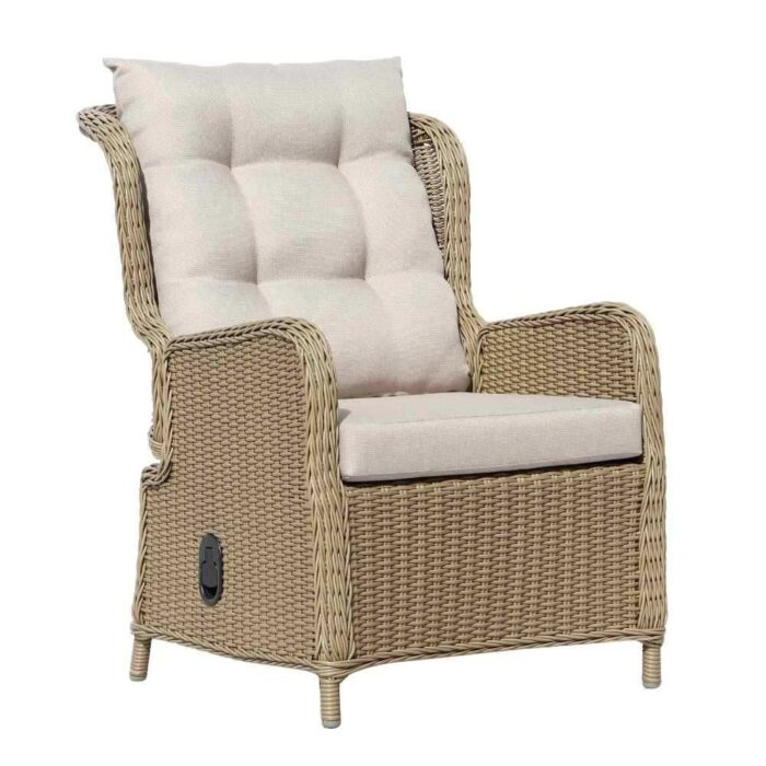 Denza Furniture Glasgow loungestoel tuin | wicker + aluminium | Royal Sand – Taupe – Naturel – Bruin