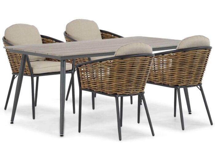 Lifestyle Garden Furniture Nice/Matale 180 cm dining tuinset 5-delig – Grijs-antraciet