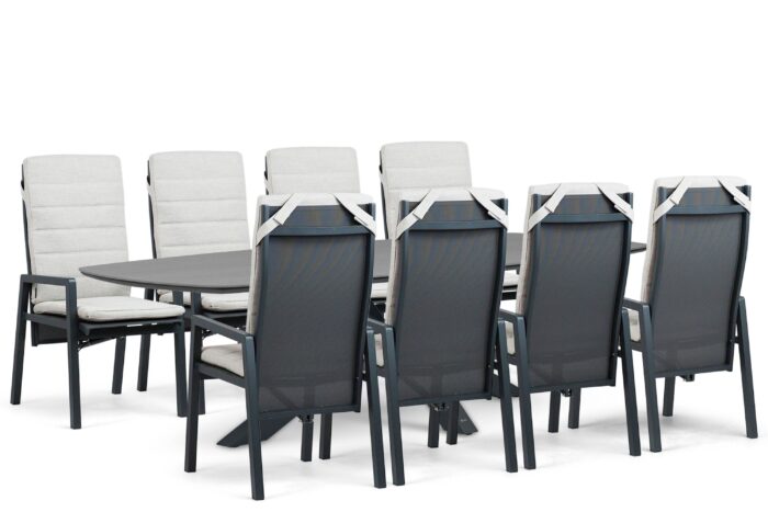 Lifestyle Garden Furniture Vivaro/Voyage 300×120 cm dining tuinset 9-delig – Grijs-antraciet