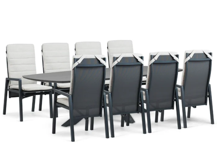 Lifestyle Garden Furniture Vivaro/Voyage 300x120 cm dining tuinset 9-delig - Grijs-antraciet