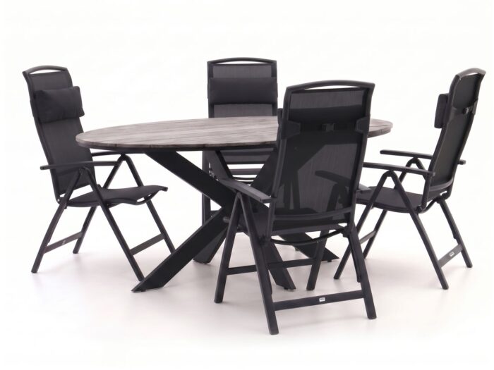 Forza Furniture Forza Capri/Fidenza ovaal 180cm dining tuinset 5-delig verstelbaar Laagste prijsgarantie!
