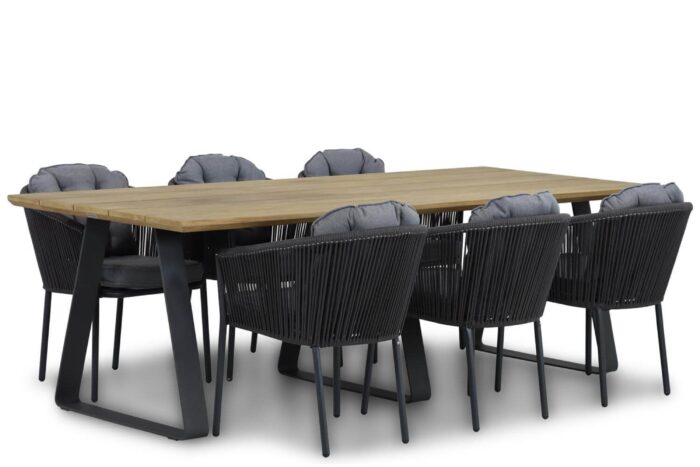 Santika Furniture Novita/Palta 240 cm dining tuinset 7-delig – Grijs-antraciet