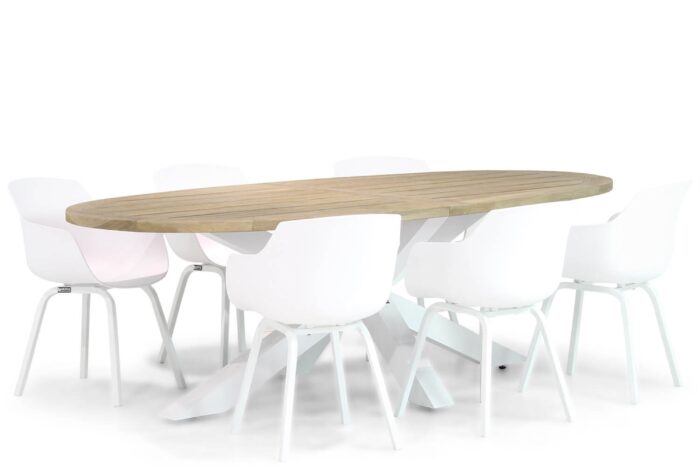 Lifestyle Garden Furniture Salina/Bradford 240 cm dining tuinset 7-delig – Wit