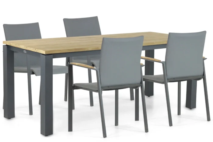 Lifestyle Garden Furniture Brandon/Riviera 180 cm dining tuinset 5-delig - Grijs-antraciet